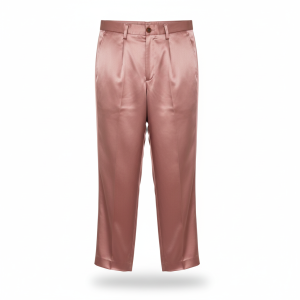 Home luxe vintage | celana satin rose gold pleats high waist trousers