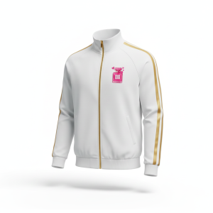 sweet love | jaket tracktop putih garis emas chic sporty graphic