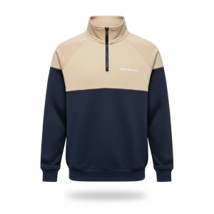 military core | pullover swiss military half zip beige navy color block