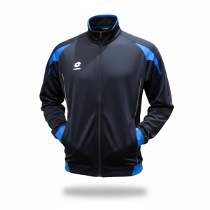lotto sport max | jaket tracktop hitam biru elektrik activewear vintage