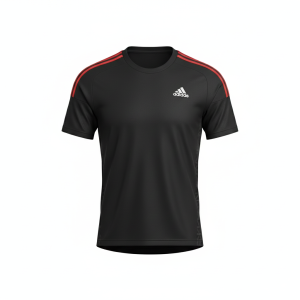 Home sporty chic | kaos adidas hitam 3 stripes merah training/running tee