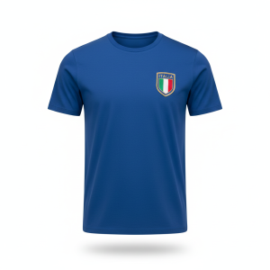 orza azzurri | kaos italia biru elektrik emblem scudetto vintage football tee