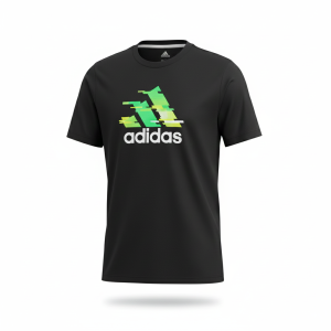 cyber street | kaos adidas hitam logo glitch neon techwear vibe